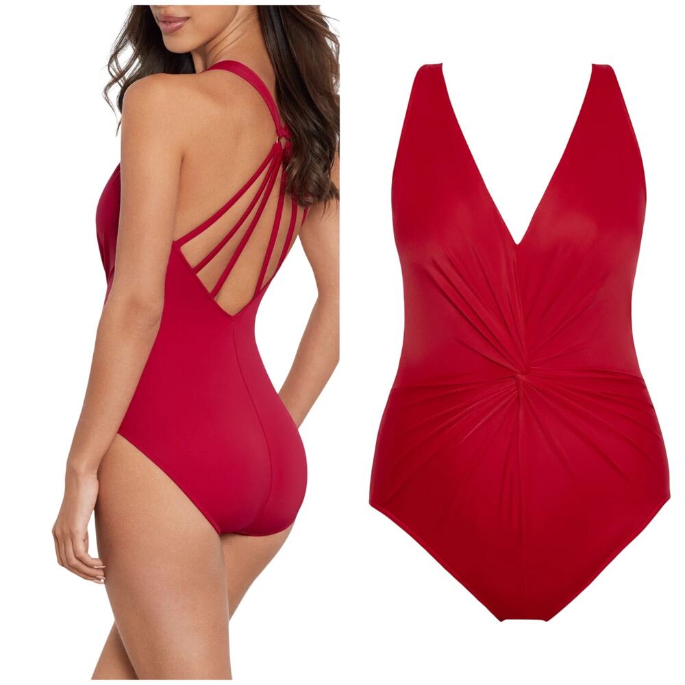 Magicsuit NWT Dark PINK Drew One Piece Swimsuit Size 10 Wireless Bra Strappy - Picture 2 of 14